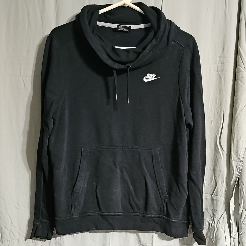 Nike Women's Black Hoodie with White Logo